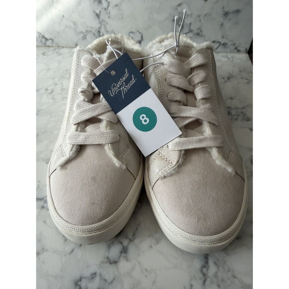 Universal Thread Penny Shearling Mule Sneaker Size 8 Slip On With Laces